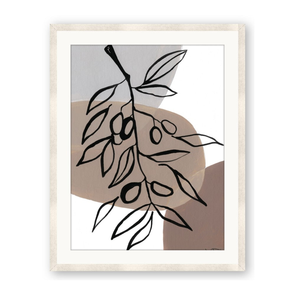 Brown Geo with Leaves II