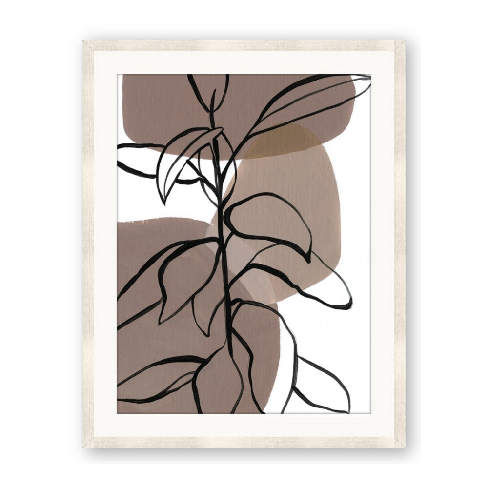 Brown Geo with Leaves I