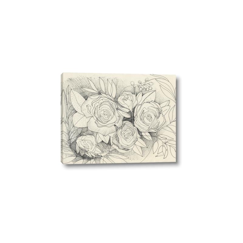 Picture of Flower Stencil In Sepia _GroupedProduct_Rectangle_Landscape_Canvas_