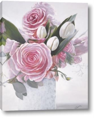 Picture of White Tulips And Pink Roses