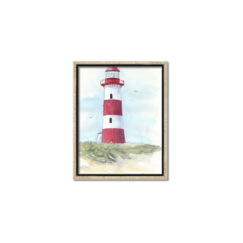 Picture of Red Lighthouse _GroupedProduct_Rectangle_Portrait_Canvas_Framed_