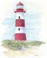 Picture of Red Lighthouse _GroupedProduct_Rectangle_Portrait_Unframed_Print_Only_