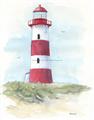 Picture of Red Lighthouse _GroupedProduct_Rectangle_Portrait_Unframed_Print_Only_