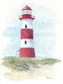 Picture of Red Lighthouse _GroupedProduct_Rectangle_Portrait_Unframed_Print_Only_