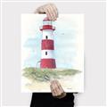 Picture of Red Lighthouse _GroupedProduct_Rectangle_Portrait_Canvas_