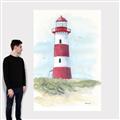 Picture of Red Lighthouse _GroupedProduct_Rectangle_Portrait_Canvas_
