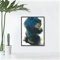 Picture of Blue & Gold Flow II _GroupedProduct_Rectangle_Portrait_Canvas_Framed_