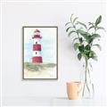 Picture of Red Lighthouse _GroupedProduct_Rectangle_Portrait_Canvas_Framed_