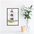 Picture of Red Lighthouse _GroupedProduct_Rectangle_Portrait_Canvas_Framed_