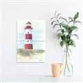 Picture of Red Lighthouse _GroupedProduct_Rectangle_Portrait_Unframed_Print_Only_