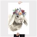 Picture of Sweet Floral Bunny _GroupedProduct_Rectangle_Portrait_Canvas_