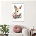 Picture of Sweet Floral Bunny I _GroupedProduct_Rectangle_Portrait_Canvas_Framed_