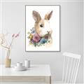 Picture of Sweet Floral Bunny I _GroupedProduct_Rectangle_Portrait_Canvas_Framed_