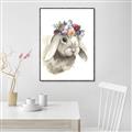 Picture of Sweet Floral Bunny _GroupedProduct_Rectangle_Portrait_Canvas_Framed_