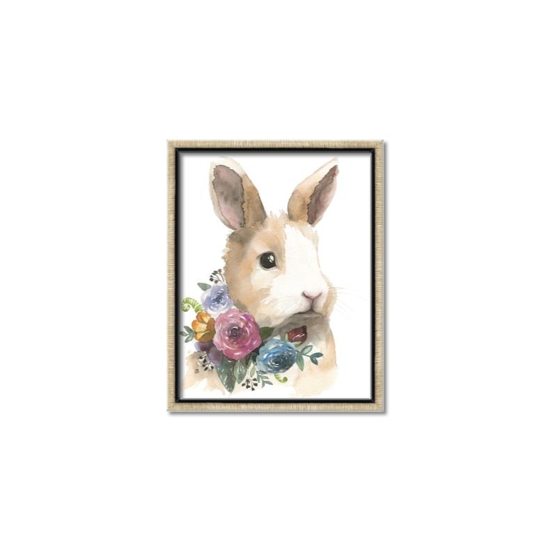 Picture of Sweet Floral Bunny I _GroupedProduct_Rectangle_Portrait_Canvas_Framed_