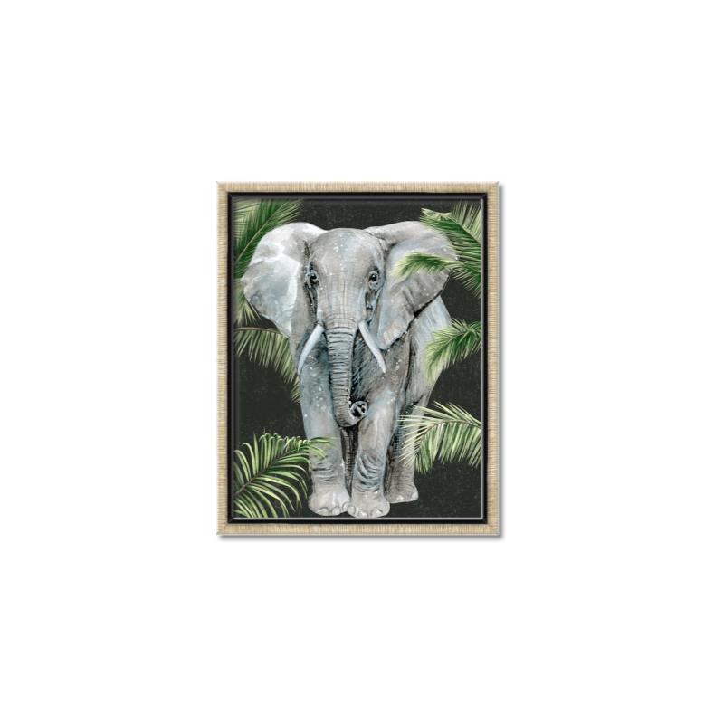 Picture of Elephant In The Forest _GroupedProduct_Rectangle_Portrait_Canvas_Framed_