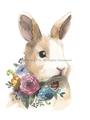 Picture of Sweet Floral Bunny I _GroupedProduct_Rectangle_Portrait_Unframed_Print_Only_