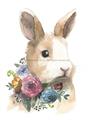 Picture of Sweet Floral Bunny I _GroupedProduct_Rectangle_Portrait_Unframed_Print_Only_