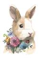 Picture of Sweet Floral Bunny I _GroupedProduct_Rectangle_Portrait_Unframed_Print_Only_