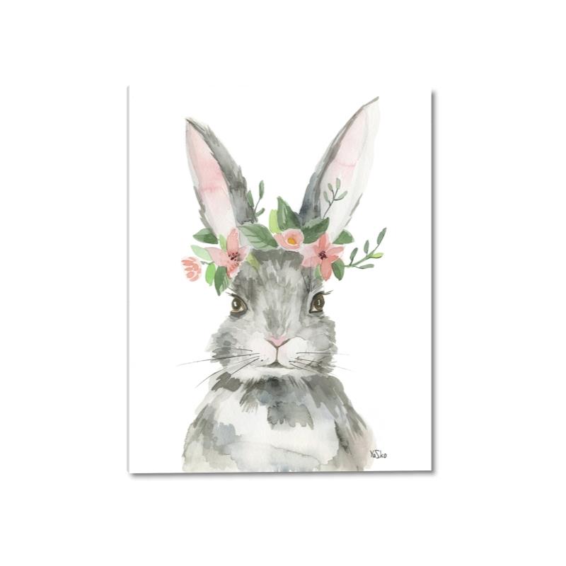 Picture of Floral Bunny _GroupedProduct_Rectangle_Portrait_Canvas_