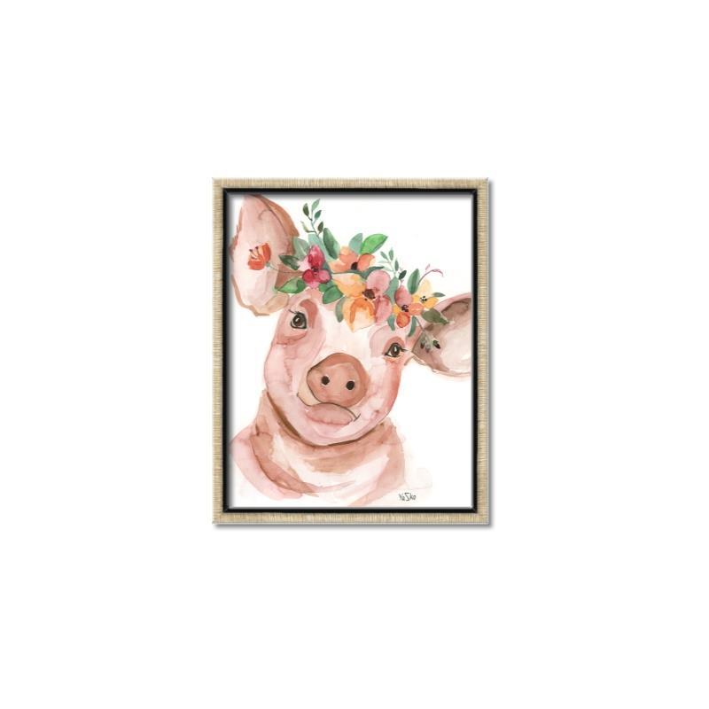 Picture of Flower Piglet _GroupedProduct_Rectangle_Portrait_Canvas_Framed_