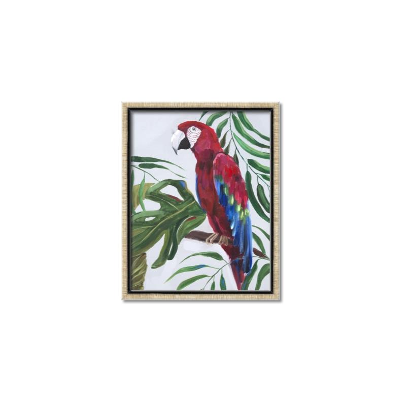 Picture of Red Parrot Paradise I _GroupedProduct_Rectangle_Portrait_Canvas_Framed_