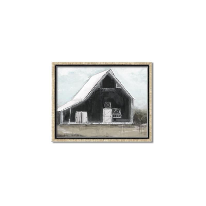 Picture of Black Barn House _GroupedProduct_Rectangle_Landscape_Canvas_Framed_