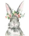 Picture of Floral Bunny _GroupedProduct_Rectangle_Portrait_Unframed_Print_Only_
