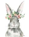 Picture of Floral Bunny _GroupedProduct_Rectangle_Portrait_Unframed_Print_Only_