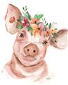 Picture of Flower Piglet _GroupedProduct_Rectangle_Portrait_Unframed_Print_Only_