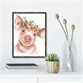 Picture of Flower Piglet _GroupedProduct_Rectangle_Portrait_Canvas_Framed_