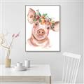 Picture of Flower Piglet _GroupedProduct_Rectangle_Portrait_Canvas_Framed_