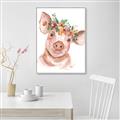 Picture of Flower Piglet _GroupedProduct_Rectangle_Portrait_Canvas_Framed_