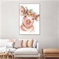 Picture of Flower Piglet _GroupedProduct_Rectangle_Portrait_Canvas_Framed_