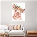 Picture of Flower Piglet _GroupedProduct_Rectangle_Portrait_Canvas_Framed_