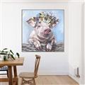 Picture of Flower Piglet I _GroupedProduct_Square_Canvas_Framed_
