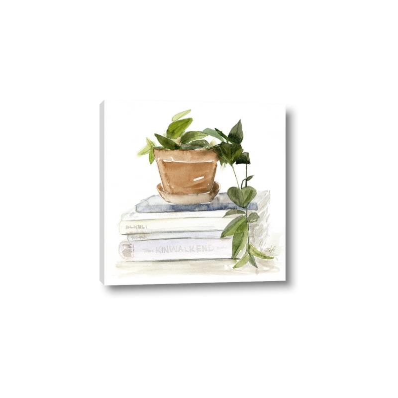 Picture of Flower Pot On Books _GroupedProduct_Square_Canvas_