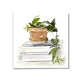 Picture of Flower Pot On Books _GroupedProduct_Square_Canvas_