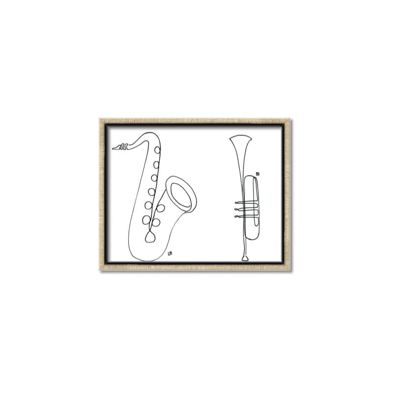 Picture of Saxophone _GroupedProduct_Rectangle_Landscape_Canvas_Framed_