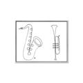 Picture of Saxophone _GroupedProduct_Rectangle_Landscape_Canvas_Framed_