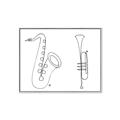 Picture of Saxophone _GroupedProduct_Rectangle_Landscape_Canvas_Framed_