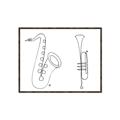 Picture of Saxophone _GroupedProduct_Rectangle_Landscape_Canvas_Framed_