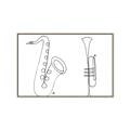 Picture of Saxophone _GroupedProduct_Rectangle_Landscape_Canvas_Framed_