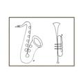 Picture of Saxophone _GroupedProduct_Rectangle_Landscape_Canvas_Framed_
