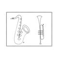 Picture of Saxophone _GroupedProduct_Rectangle_Landscape_Canvas_Framed_
