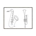 Picture of Saxophone _GroupedProduct_Rectangle_Landscape_Canvas_Framed_