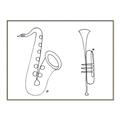 Picture of Saxophone _GroupedProduct_Rectangle_Landscape_Canvas_Framed_