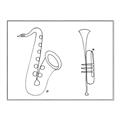 Picture of Saxophone _GroupedProduct_Rectangle_Landscape_Canvas_Framed_