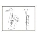 Picture of Saxophone _GroupedProduct_Rectangle_Landscape_Canvas_Framed_