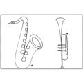 Picture of Saxophone _GroupedProduct_Rectangle_Landscape_Canvas_Framed_